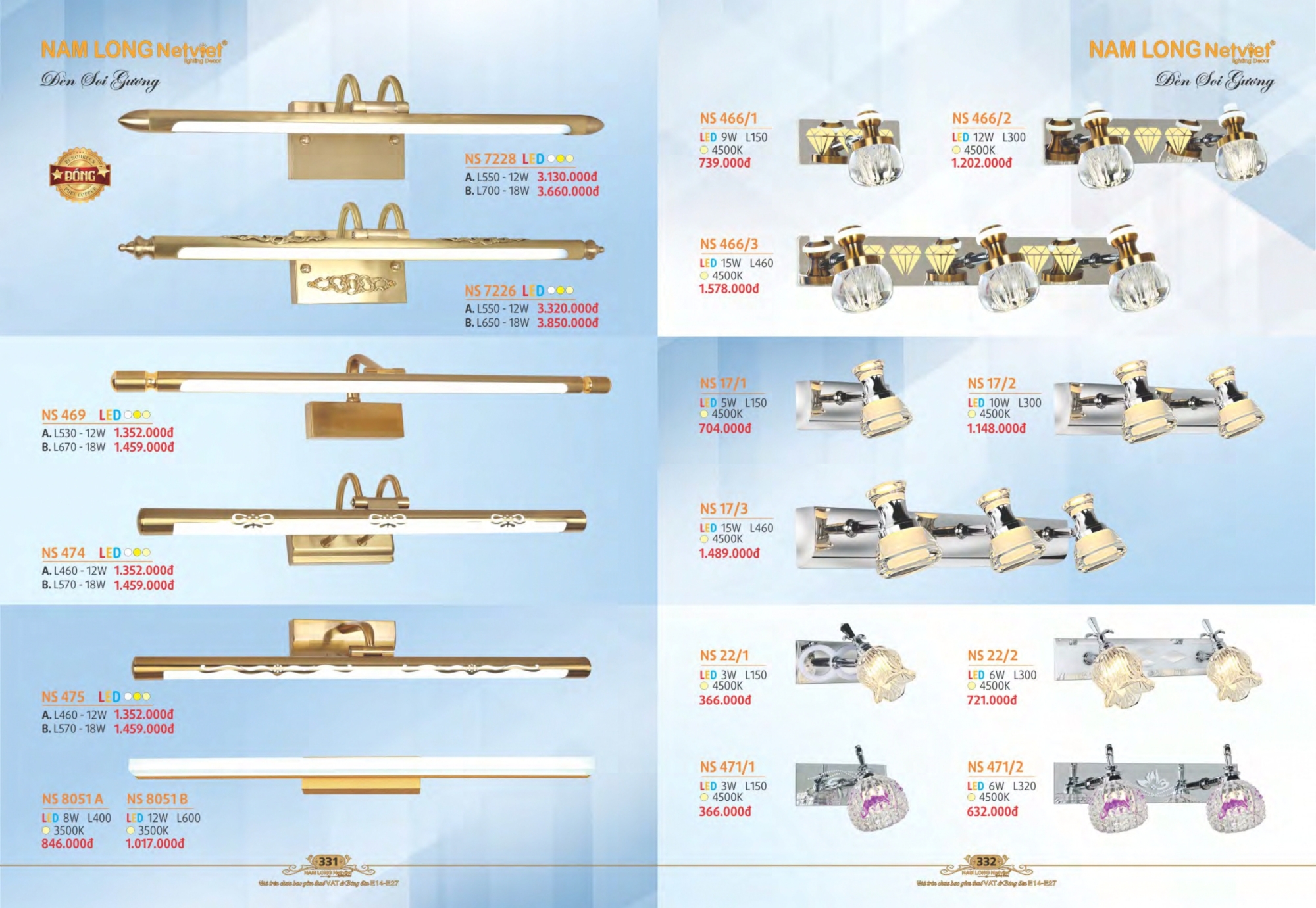 Bảng giá đèn trang trí Nam Long